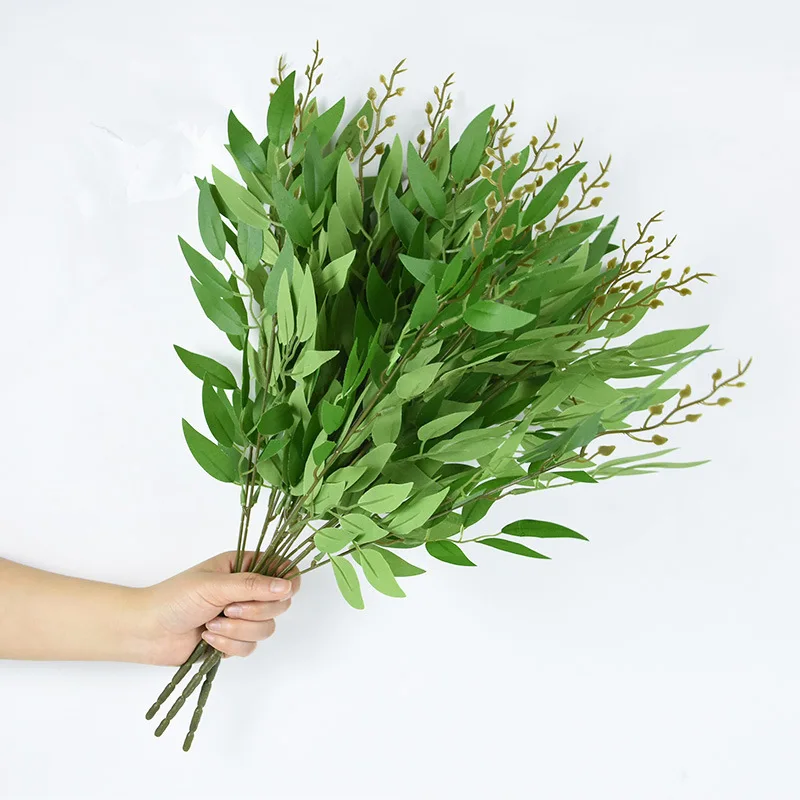 Ruscus Stem Faux - Plantas artificiales, tallos verdes italianos de