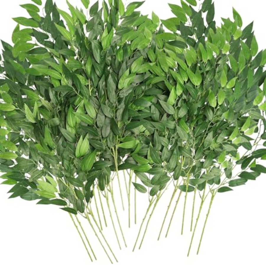Ruscus Stem Faux - Ramas de Ruscus Artificial Italiano, Paquete