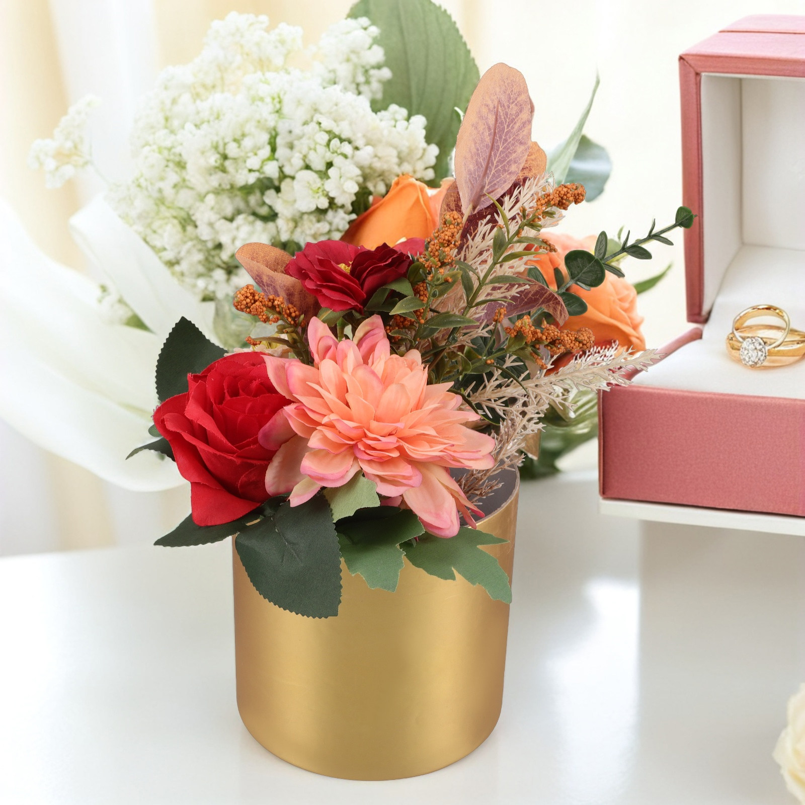 Bouquet Holder Foam - Elegante Caja Redonda Floral para Arreglos