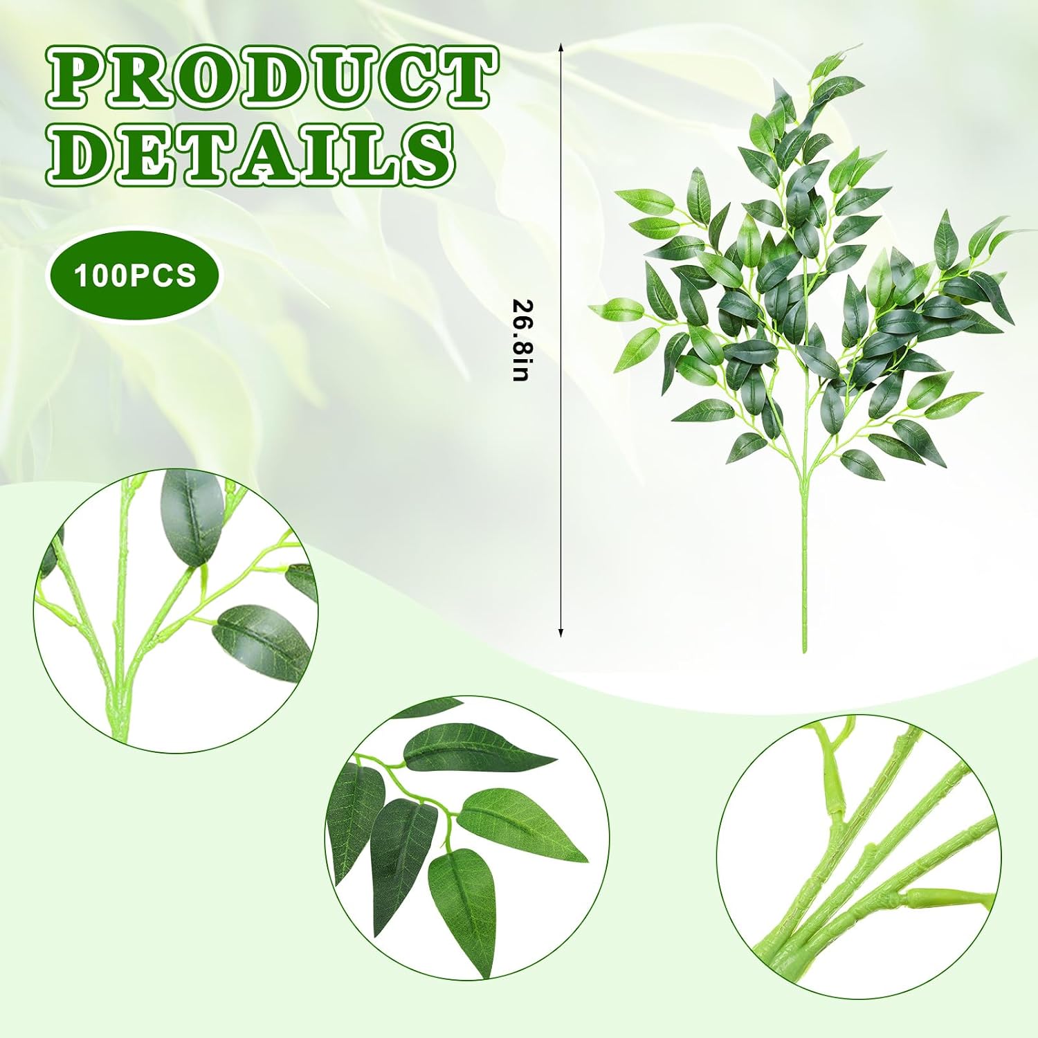 100 Piezas de Ramas Artificial - Ruscus Stem Faux reseña y precio